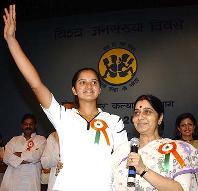 Sania Mirza  with Sushma Swaraj