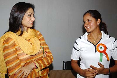 Sania Mirza with Sridevi