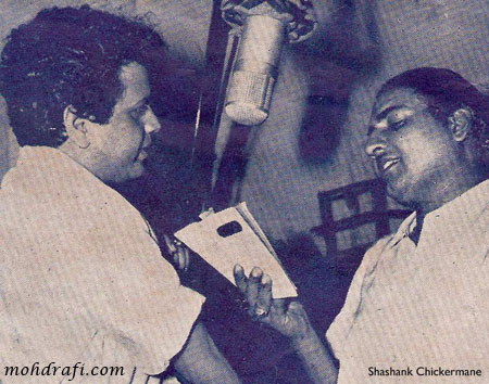 jaikishan with rafi during song recording