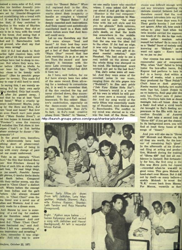 article on shankar jaikishan