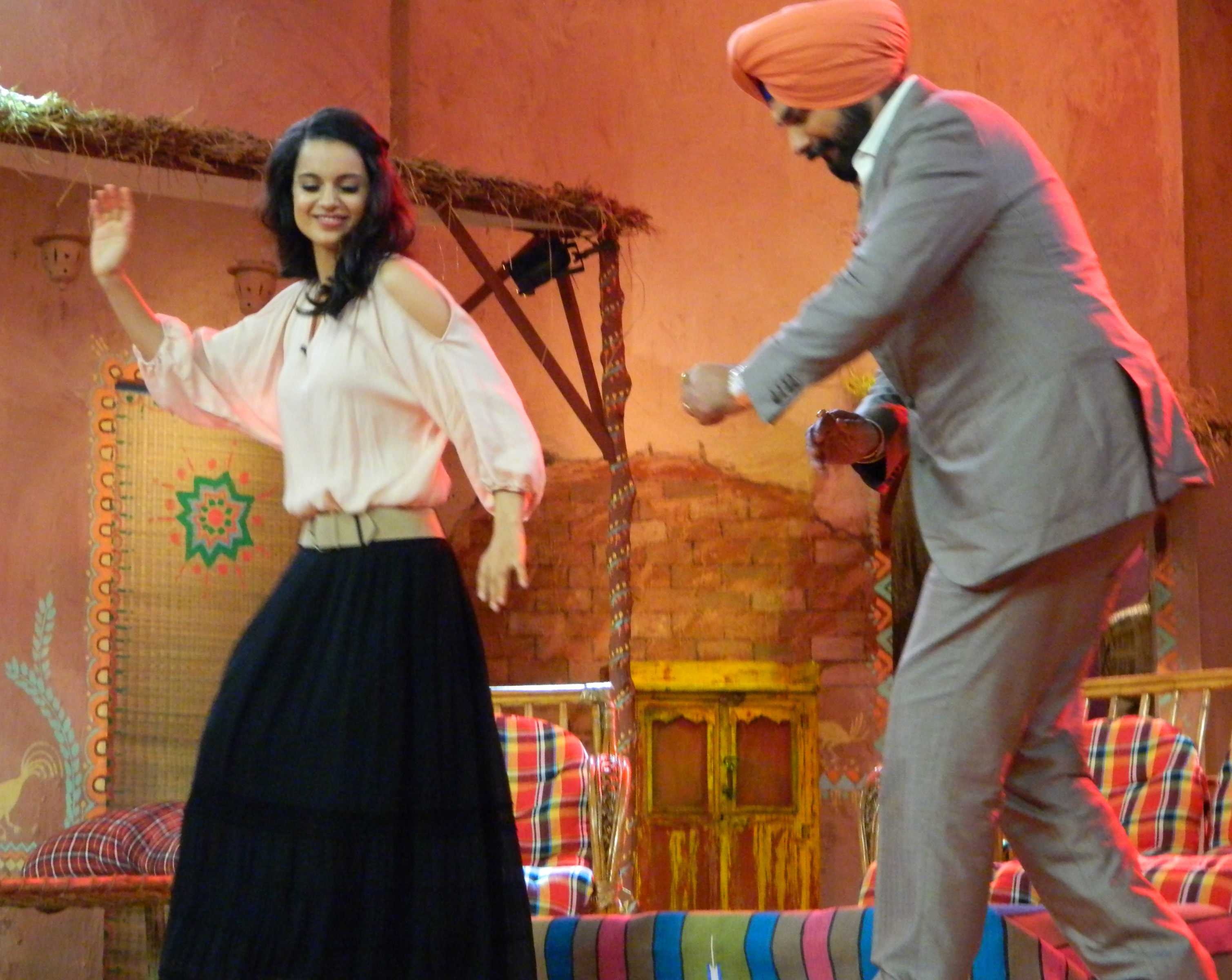 Kangana Ranaut promotes her film Rajjo on the sets of Comedy Nights with Kapil