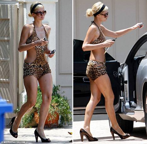 Paris Hilton Modeling Bikini in Her Driveway for the Paparazzi-2