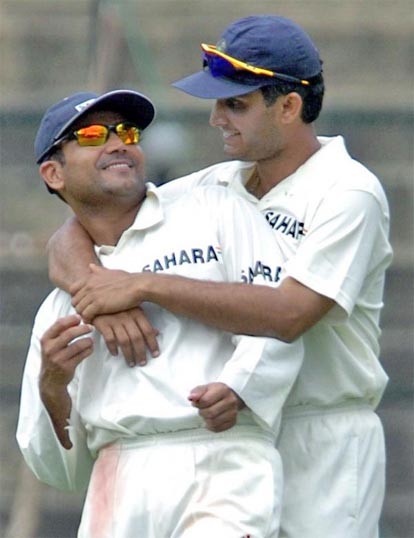 Virender Sehwag with Sourav Ganguly
