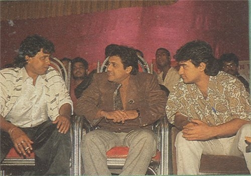 Mithunda with Govinda and Aamir Khan