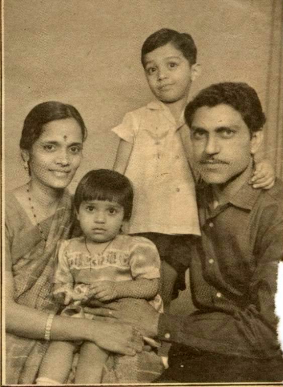 Amrish with wife Urmila son Rajeev and daughter Namrata