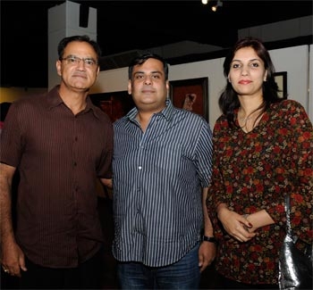 Rahul Mittra with Col Tejbir Singh & Shivani at a benefit art exhibition: a wonderful world