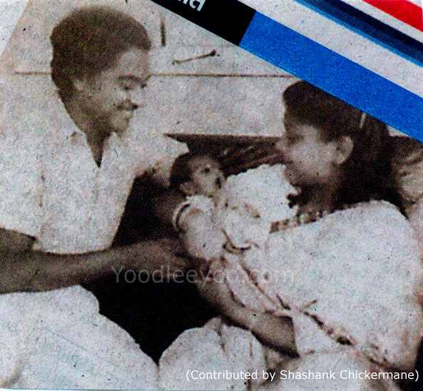 Kishore and Ruma with baby Amit Kumar (contributed by Shashank Chickermane)