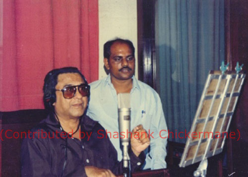 At a recording Kishore (Contributed by Shashank Chickermane)