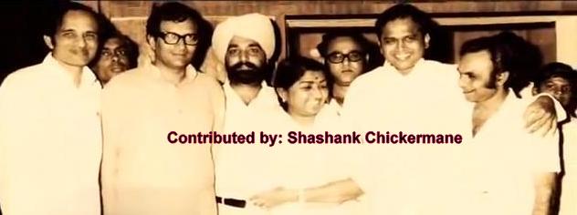 Lata with Vijay Anand, Kalyanji Anandji & others