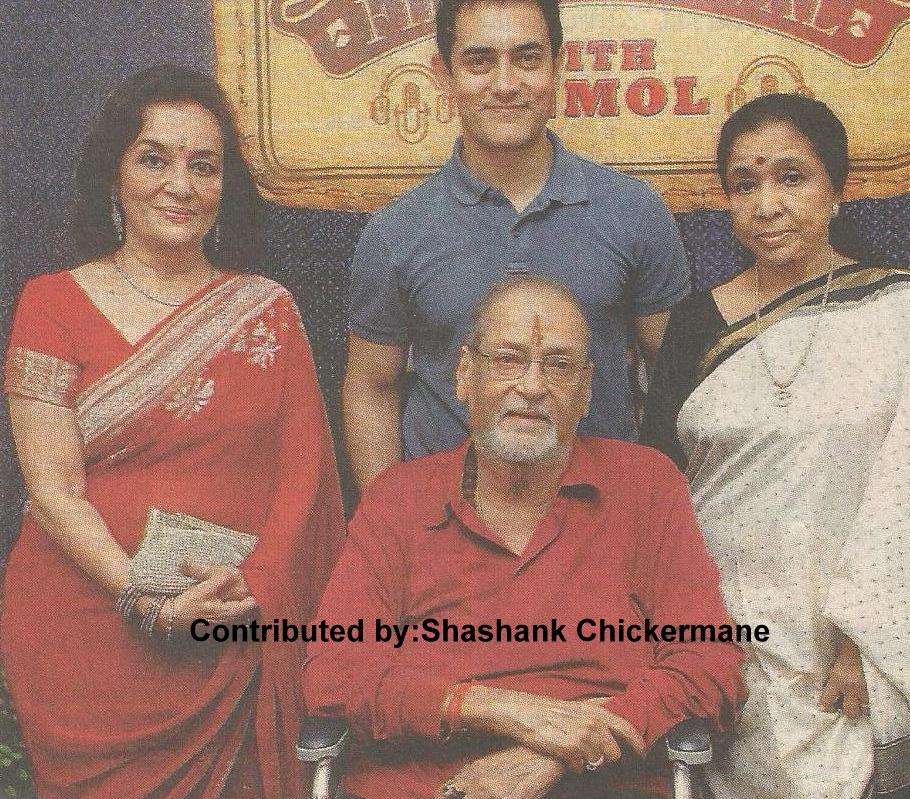 Asha Bhosale with Shammi Kapoor, Asha Parekh & Amir Khan