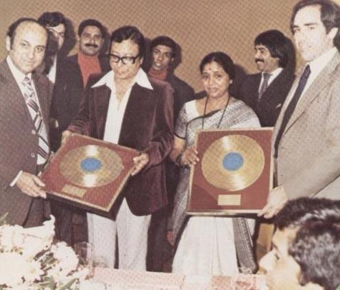 RD Burman with Asha releasing a album in the function