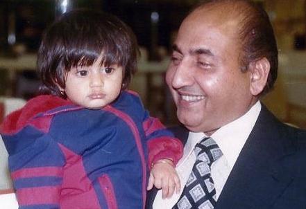 Mohd Rafi with his grand daughter taken during his last visit to London in 1979