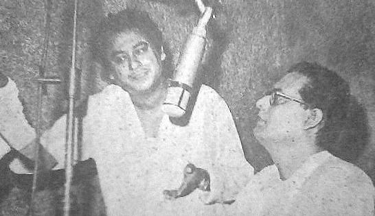 Kishoreda with Hemantda in the recording studio