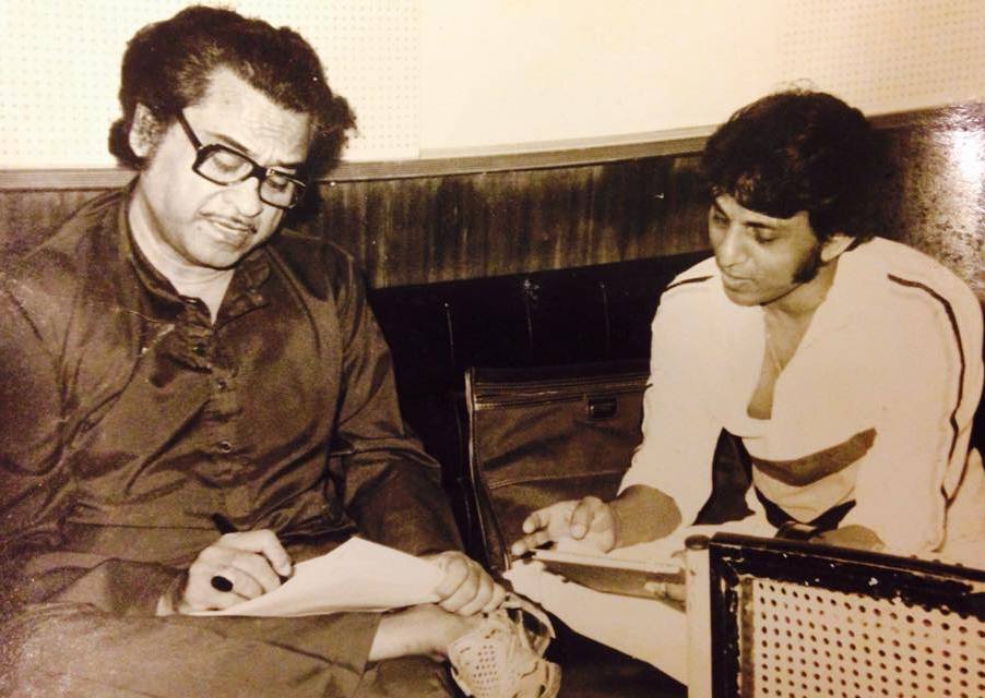 Kishoreda with Babla in the recording studio