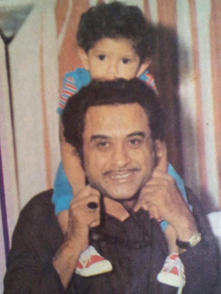 Kishore Kumar with son Sumeet Kumar