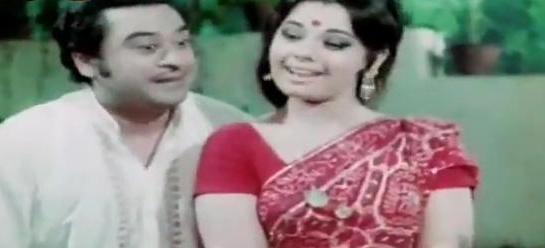 Kishoreda with Mumtaz in the film