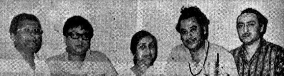 Kishoreda with his brother Anoop Kumar, Asha Bhosale, RD Burman & others