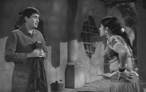 Raj Kapoor with Padmini in the film 'Jish Desh Mein Ganga Behti Hai'