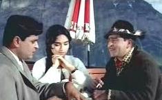 Raj Kapoor with Rajendra Kumar & Vyjantimala in the film 'Sangam'