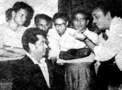 Kishoreda with his brother Anoop Kumar & others in the recording studio