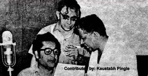 Kishoreda discussing with Chitragupta & others in the recording studio