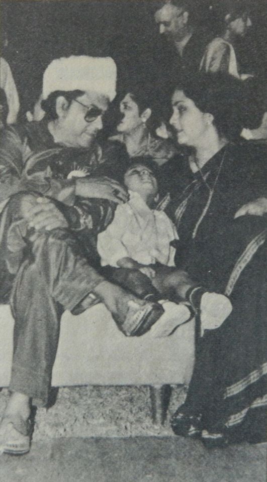 Kishorekumar with Leena & son Sumeet