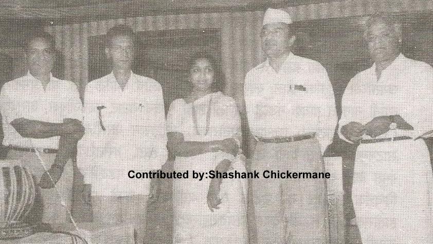 Vasant Desai with V Shantaram, Asha Bhosale & others