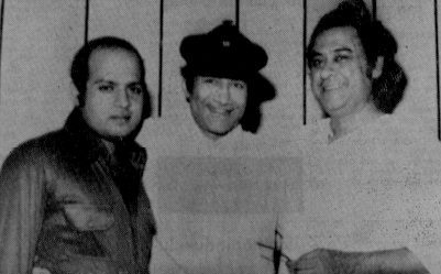 Kishoreda with Dev Anand & Rajesh Roshan