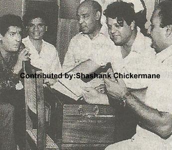 Mohd Rafi rehearsal a song with Jaikishan, Rajendra Krishnan, Shammi Kapoor & others in the recording studio