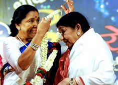 Lata with Asha Bhosale in a function