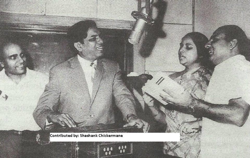 Mohdrafi with Suman kalyanpur with Ravi in a recording session