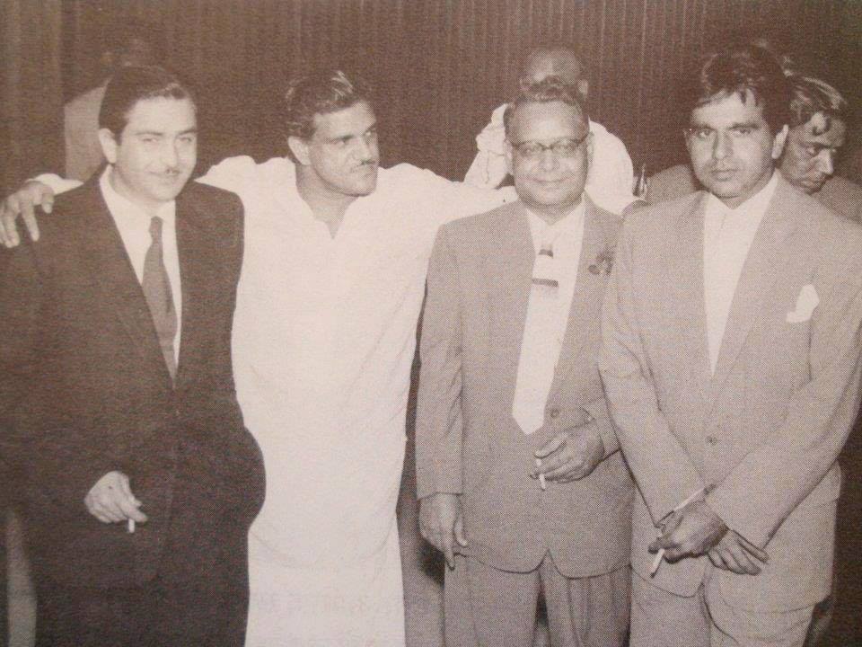 Raj Kapoor with Dilip Kumar, K Asif & others in a function