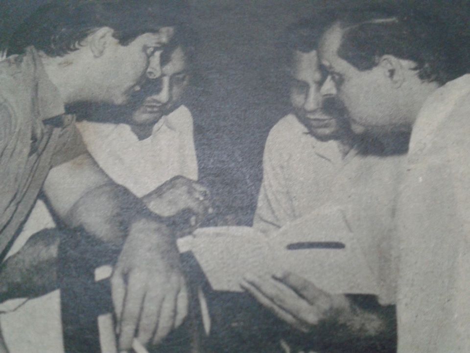 Rafi discussing with Roshan, Shammi Kapoor & Prem Dhawan