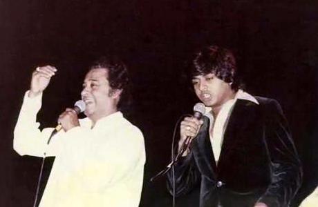 Kishoreda with his son Amit Kumar singing in a concert