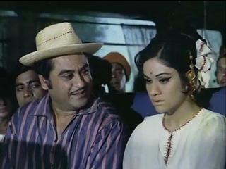 Kishoreda with Aruna Irani in a film scene