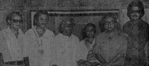 Kishoreda with Asha, RD Burman & others in the recording studio