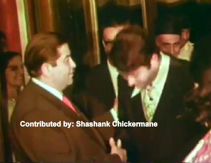 Raj Kapoor with Randhir Kapoor & others in the party