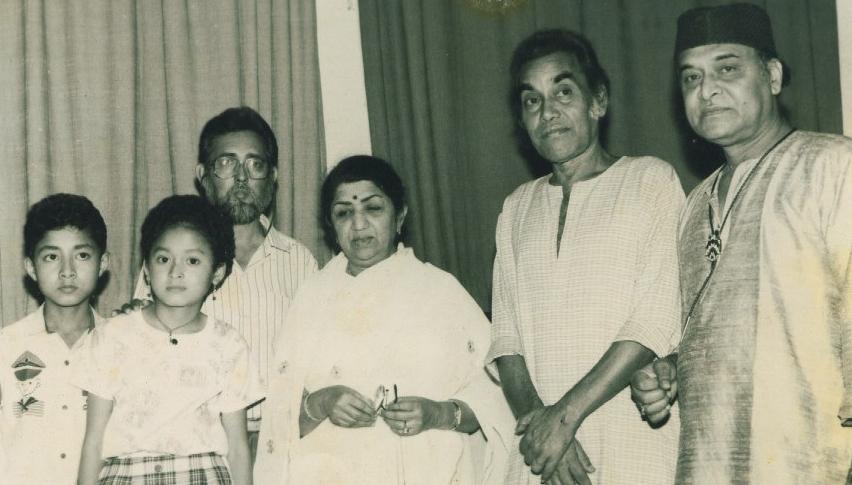 Lata with Bhupendra Hazarika & others