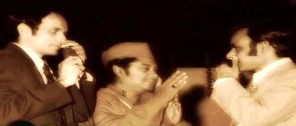 Kishoreda singing in a concert with Kalyanji Anandji
