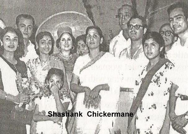 Geeta Dutt with Geeta Bali, Guru Dutt, OP Nayyar, Rajan Haksar & others