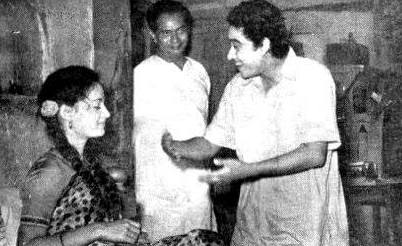 Kishoreda with a heroine & Bimalda in the film shooting