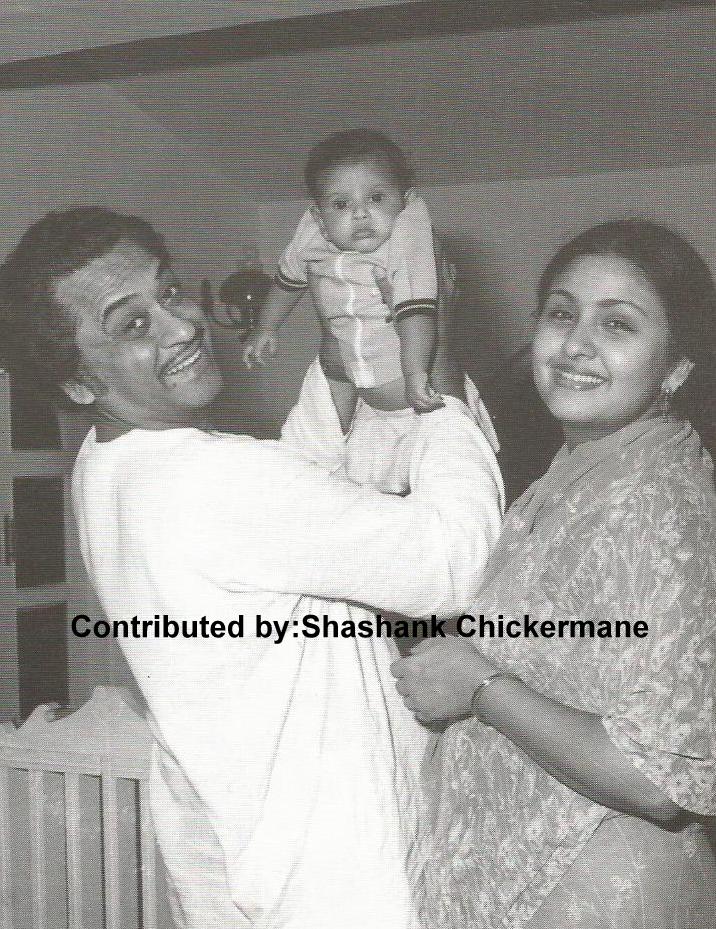 Kishoreda with his son Sumeet & Leena Chandavarkar