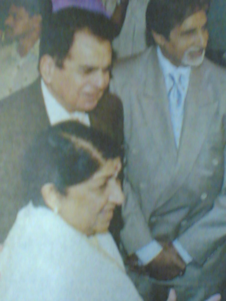 lata mangeshkar with dilip kumar sahib and big b