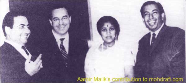 Mohd Rafi with Asha, Mukesh & Mahendra Kapoor