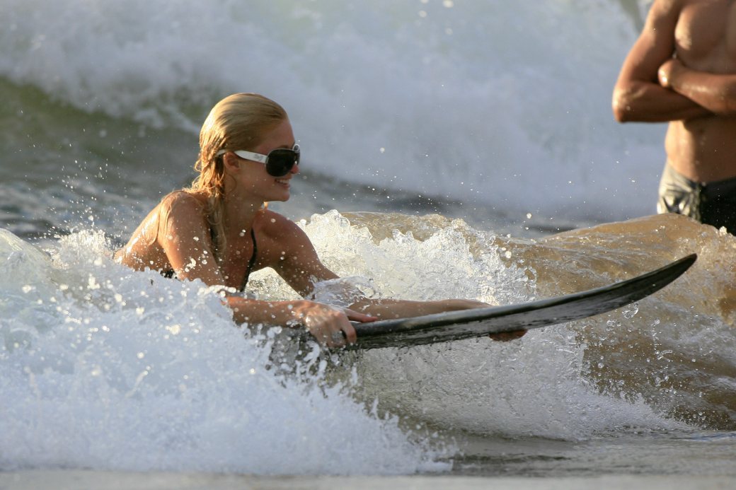 Paris Hilton - Bikini candids - Surfing-13