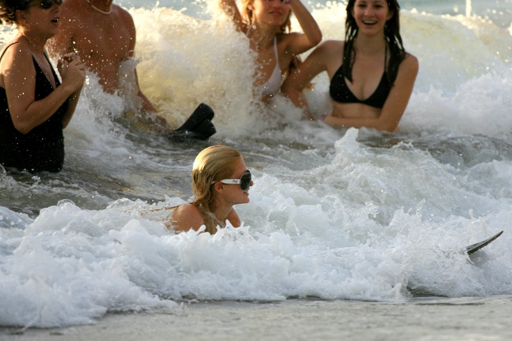 Paris Hilton - Bikini candids - Surfing-14