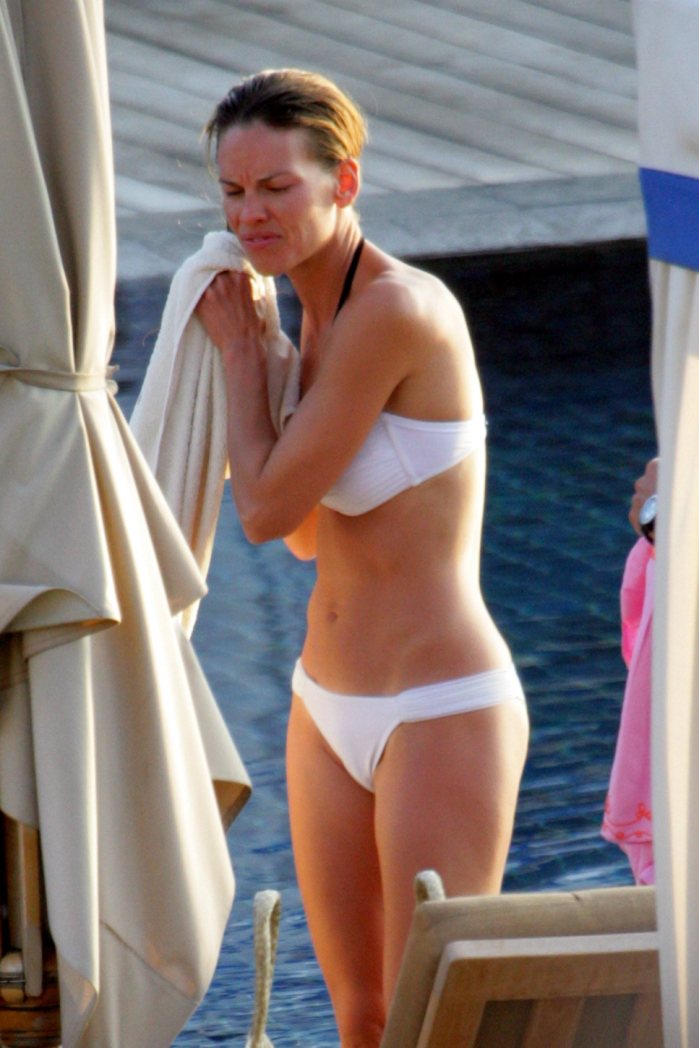 Hilary Swank white bikini candids Super Hot-8