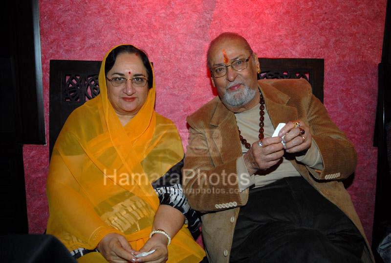 Shammi Kapoor with his wife, Neila Devi at Pran's 88th birthday on 12th Feb 2008 