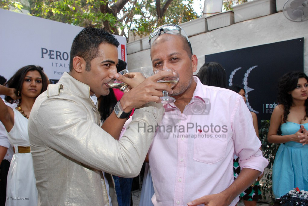 Upen and Narendra at the launch of Ice model management with a brunch in association with Peroni in Olive on 2nd march 2008