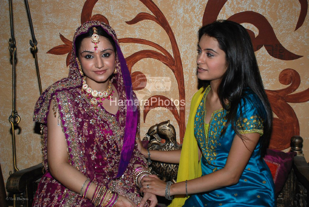 Aneesha Kapoor,Muskaan Mehani at the location of Dahej Serial on 9X on March 13th 2008